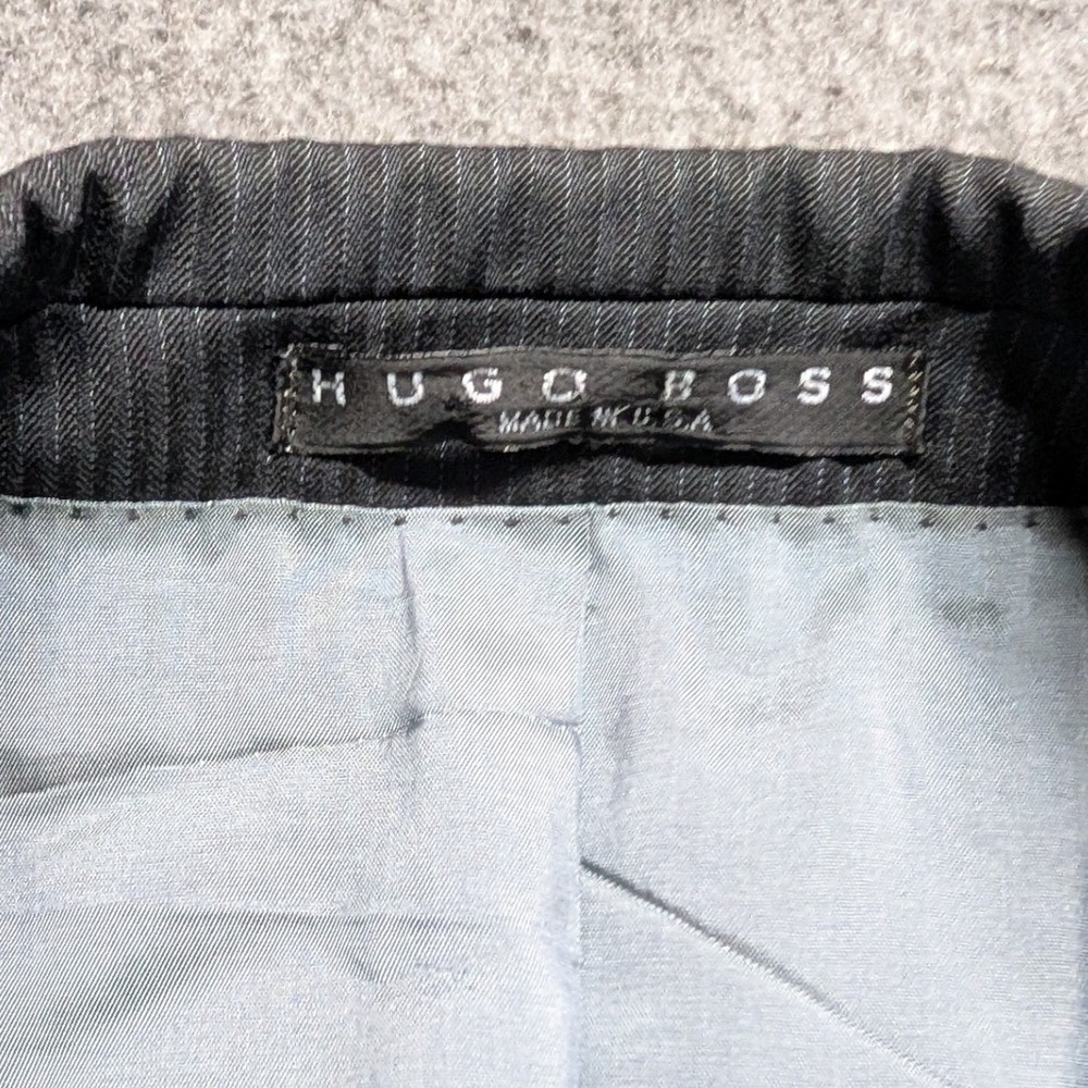Hugo Boss Blazer Mens Charcoal Pinstripe Two Button Pasolini Movie Jacket 46R - Picture 5 of 16